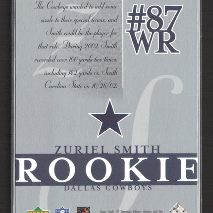 2003 Upper Deck SP Signature Edition Zuriel Smith #150 363/750