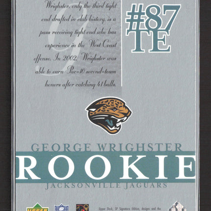 2003 Upper Deck SP Signature Edition George Wrighster #141 016/750