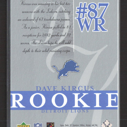 2003 Upper Deck SP Signature Edition David Kircus #129 /750
