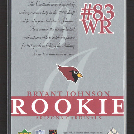 2003 Upper Deck SP Signature Edition Bryant Johnson #124 391/750