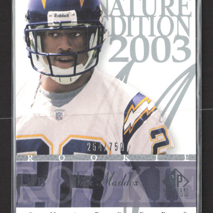 2003 Upper Deck SP Signature Edition Nick Maddox #113 /750