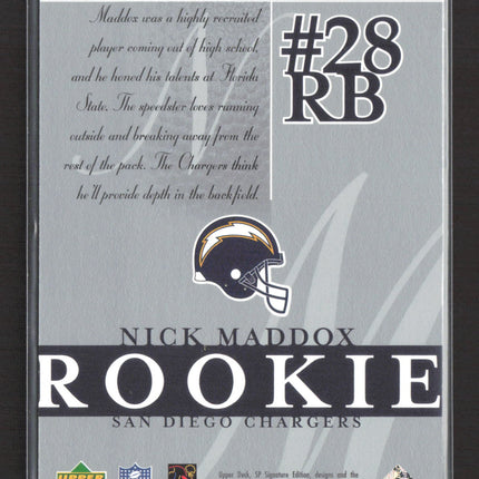 2003 Upper Deck SP Signature Edition Nick Maddox #113 /750