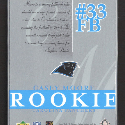 2003 Upper Deck SP Signature Edition Casey Moore #109 Rookie 247/750