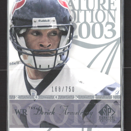 2003 Upper Deck SP Signature Edition Derick Armstrong #107 168/750