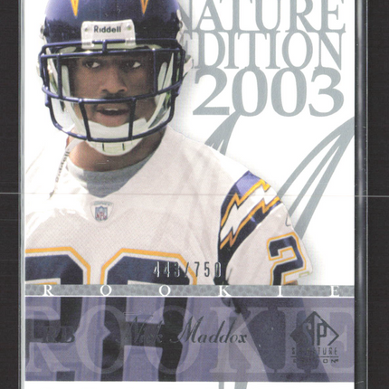2003 Upper Deck SP Signature Edition Nick Maddox #113 443/750