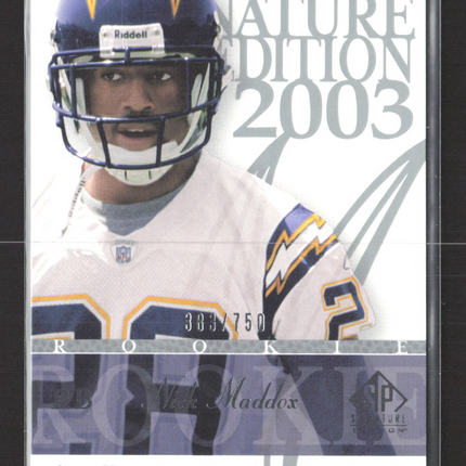 2003 Upper Deck SP Signature Edition Nick Maddox #113 /750