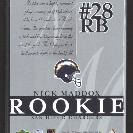 2003 Upper Deck SP Signature Edition Nick Maddox #113 /750