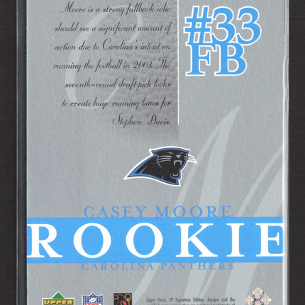 2003 Upper Deck SP Signature Edition Casey Moore #109 642/750