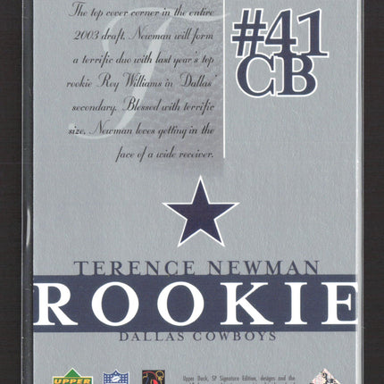 2003 Upper Deck SP Signature Edition Terence Newman #118 158/750