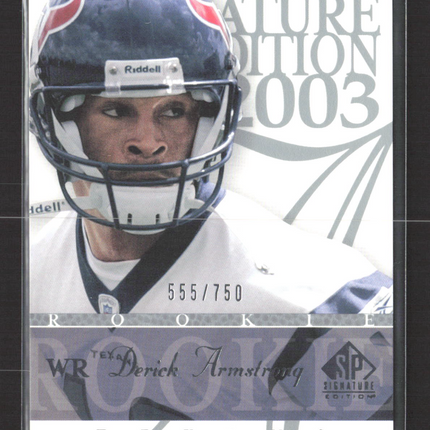 2003 Upper Deck SP Signature Edition Derick Armstrong #107 555/750