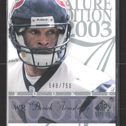 2003 Upper Deck SP Signature Edition Derick Armstrong #107 648/750