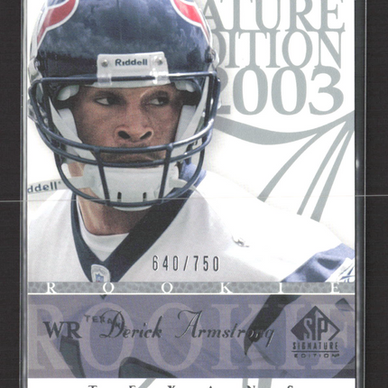 2003 Upper Deck SP Signature Edition Derick Armstrong #107 640/750