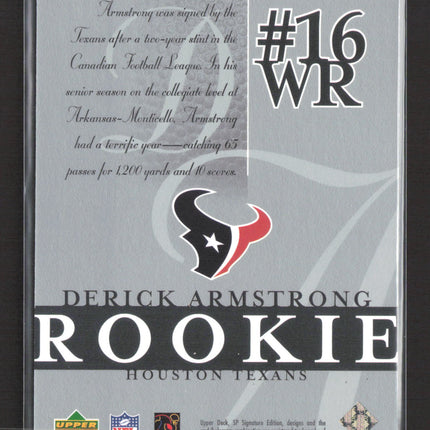 2003 Upper Deck SP Signature Edition Derick Armstrong #107 640/750