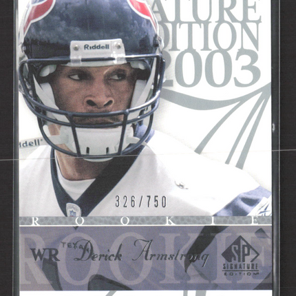 2003 Upper Deck SP Signature Edition Derick Armstrong #107 326/750