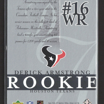 2003 Upper Deck SP Signature Edition Derick Armstrong #107 170/750