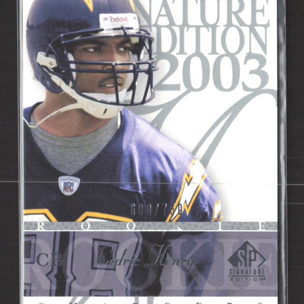 2003 Upper Deck SP Signature Edition Cedric Henry #126 /750