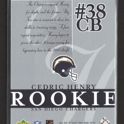 2003 Upper Deck SP Signature Edition Cedric Henry #126 265/750