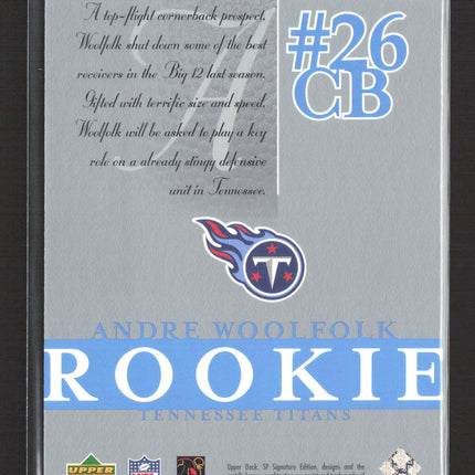 2003 Upper Deck SP Signature Edition Andre Woolfolk #125 411/750
