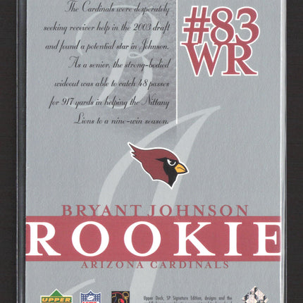 2003 Upper Deck SP Signature Edition Bryant Johnson #124 /750