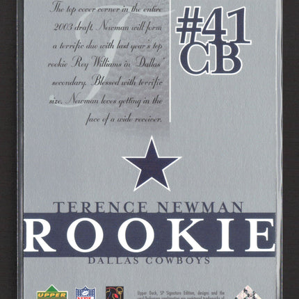 2003 Upper Deck SP Signature Edition Terence Newman #118 029/750