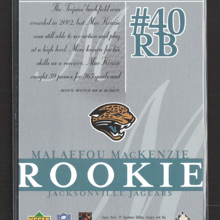 2003 Upper Deck SP Signature Edition Malaefou MacKenzie #116 417/750