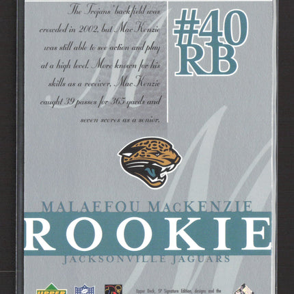 2003 Upper Deck SP Signature Edition Malaefou MacKenzie #116 361/750