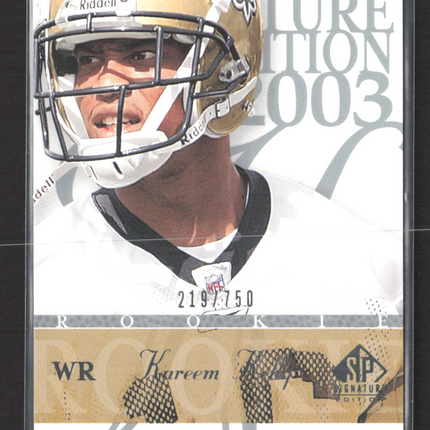 2003 Upper Deck SP Signature Edition Kareem Kelly #115 219/750