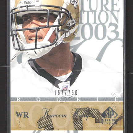 2003 Upper Deck SP Signature Edition Kareem Kelly #115 167/750