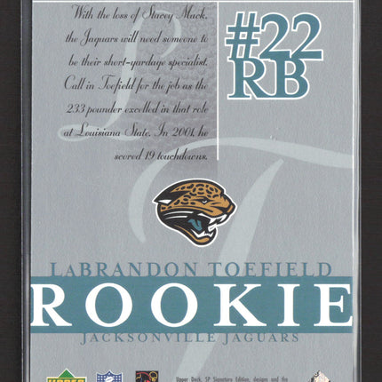 2003 Upper Deck SP Signature Edition LaBrandon Toefield #114 382/750