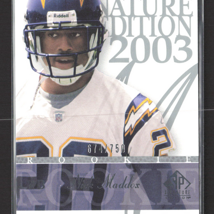 2003 Upper Deck SP Signature Edition Nick Maddox #113 /750