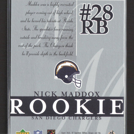 2003 Upper Deck SP Signature Edition Nick Maddox #113 /750