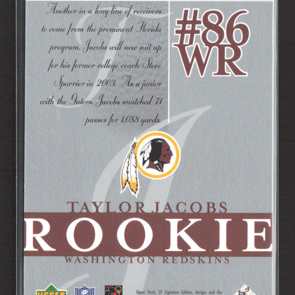 2003 Upper Deck SP Signature Edition Taylor Jacobs #159 702/750