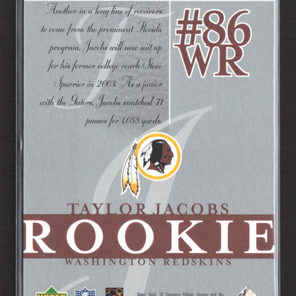 2003 Upper Deck SP Signature Edition Taylor Jacobs #159 063/750