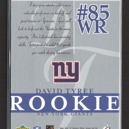 2003 Upper Deck SP Signature Edition David Tyree #155 707/750