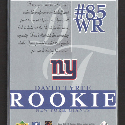 2003 Upper Deck SP Signature Edition David Tyree #155 513/750