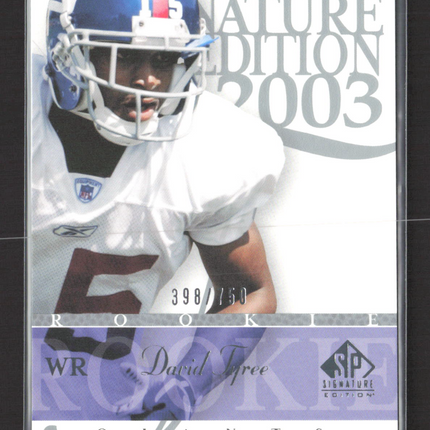 2003 Upper Deck SP Signature Edition David Tyree #155 398/750