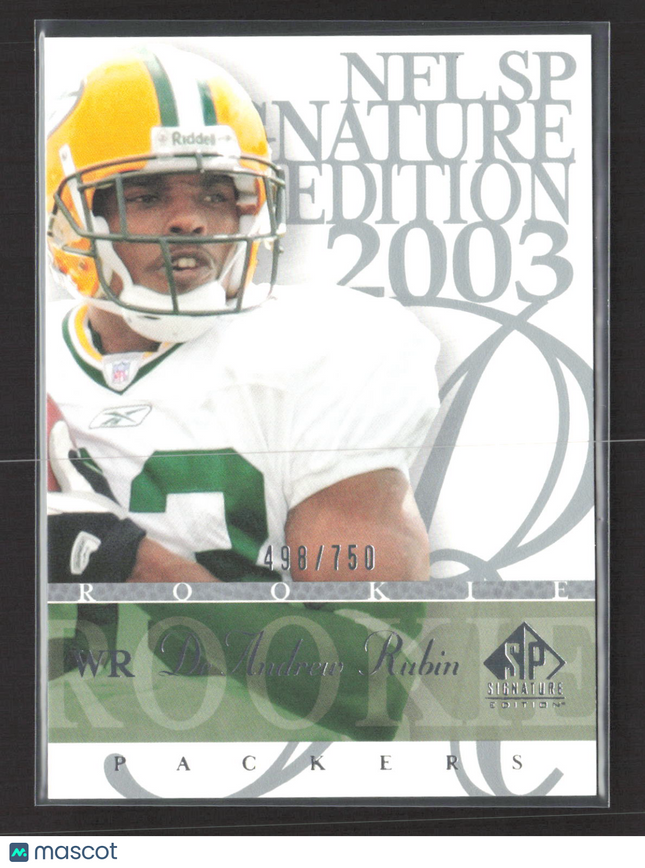 2003 Upper Deck SP Signature Edition DeAndrew Rubin #153 498/750