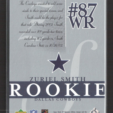 2003 Upper Deck SP Signature Edition Zuriel Smith #150 177/750