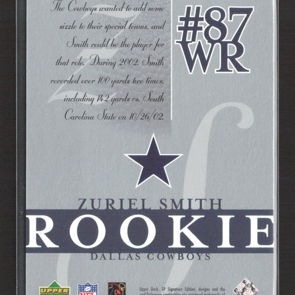2003 Upper Deck SP Signature Edition Zuriel Smith #150 016/750