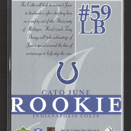 2003 Upper Deck SP Signature Edition Cato June #160 142/750
