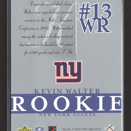 2003 Upper Deck SP Signature Edition Kevin Walter #144 286/750