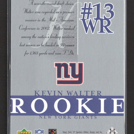 2003 Upper Deck SP Signature Edition Kevin Walter #144 247/750