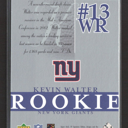 2003 Upper Deck SP Signature Edition Kevin Walter #144 082/750