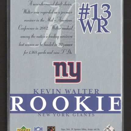 2003 Upper Deck SP Signature Edition Kevin Walter #144 040/750