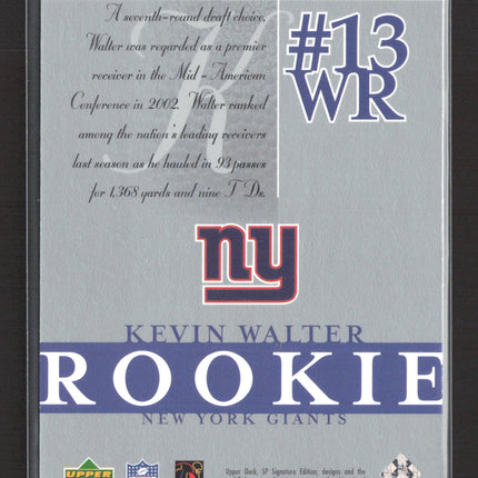 2003 Upper Deck SP Signature Edition Kevin Walter #144 021/750