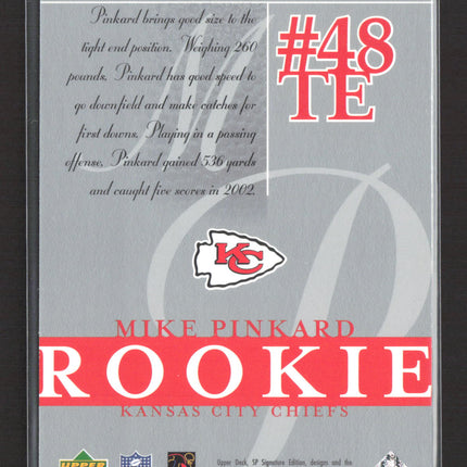 2003 Upper Deck SP Signature Edition Mike Pinkard #132 /750