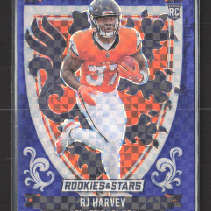 2025 Panini Rookies & Stars Prizm Crusade RJ Harvey #26 Blue RC