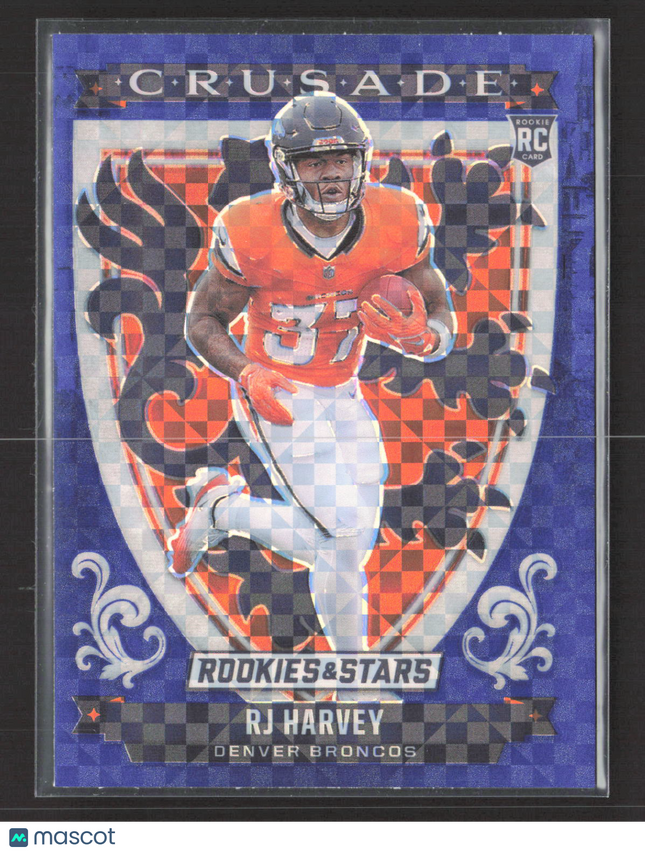 2025 Panini Rookies & Stars Prizm Crusade RJ Harvey #26 Blue RC