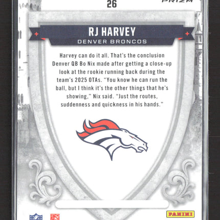 2025 Panini Rookies & Stars Prizm Crusade RJ Harvey #26 Blue RC