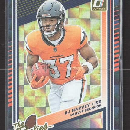 2025 Panini Donruss Football The Rookies RJ Harvey #32 Checkerboard